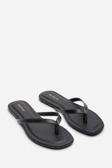 Arrow Black Flip Flop Sandal With Contrast Stitch Detail
