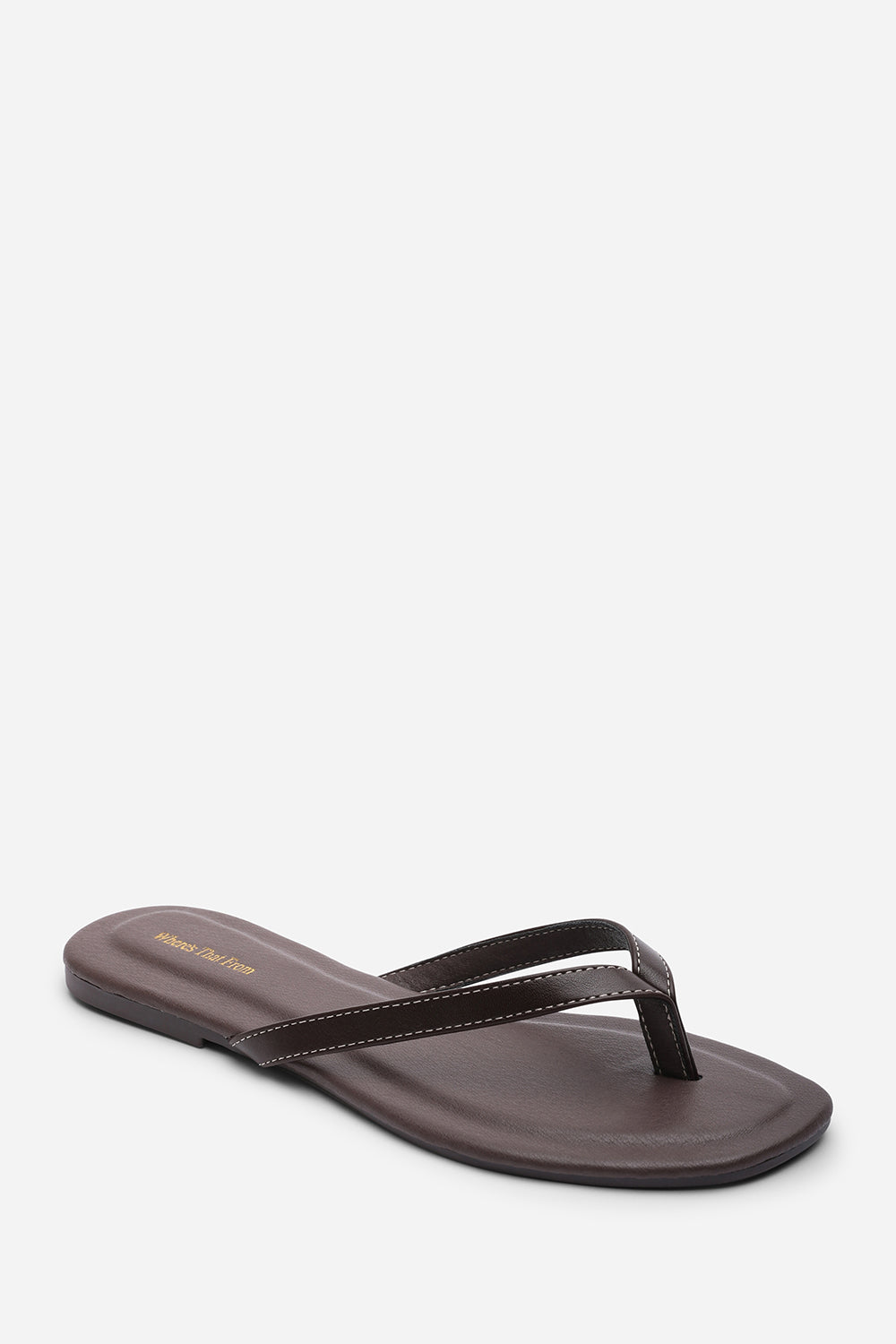 Arrow Dark Brown Flip Flop Sandal With Contrast Stitch Detail
