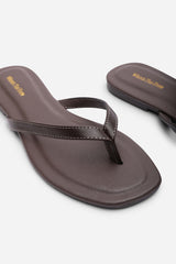 Arrow Dark Brown Flip Flop Sandal With Contrast Stitch Detail