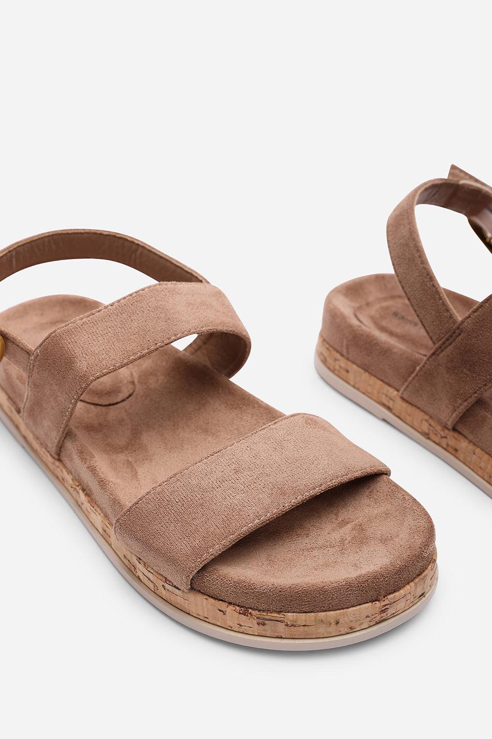 Banyan Double Strap Flatform Camel Suede Sandal