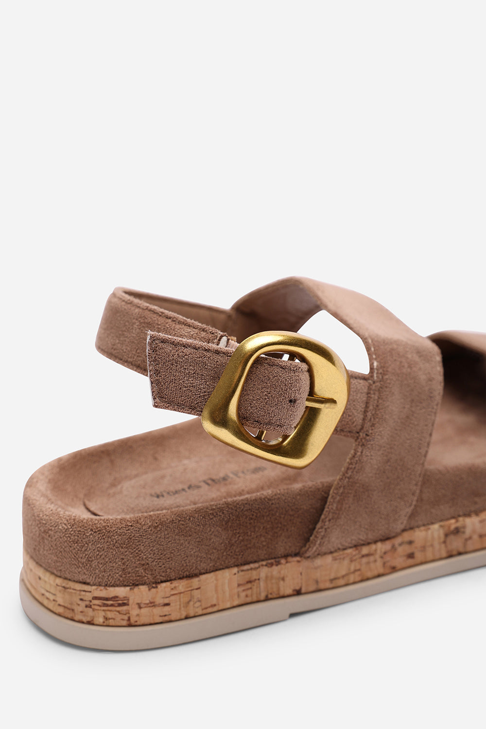Banyan Double Strap Flatform Camel Suede Sandal
