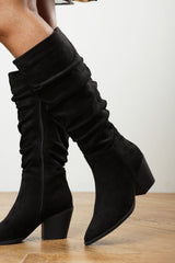 Drelia Ruched Western Knee High Boot