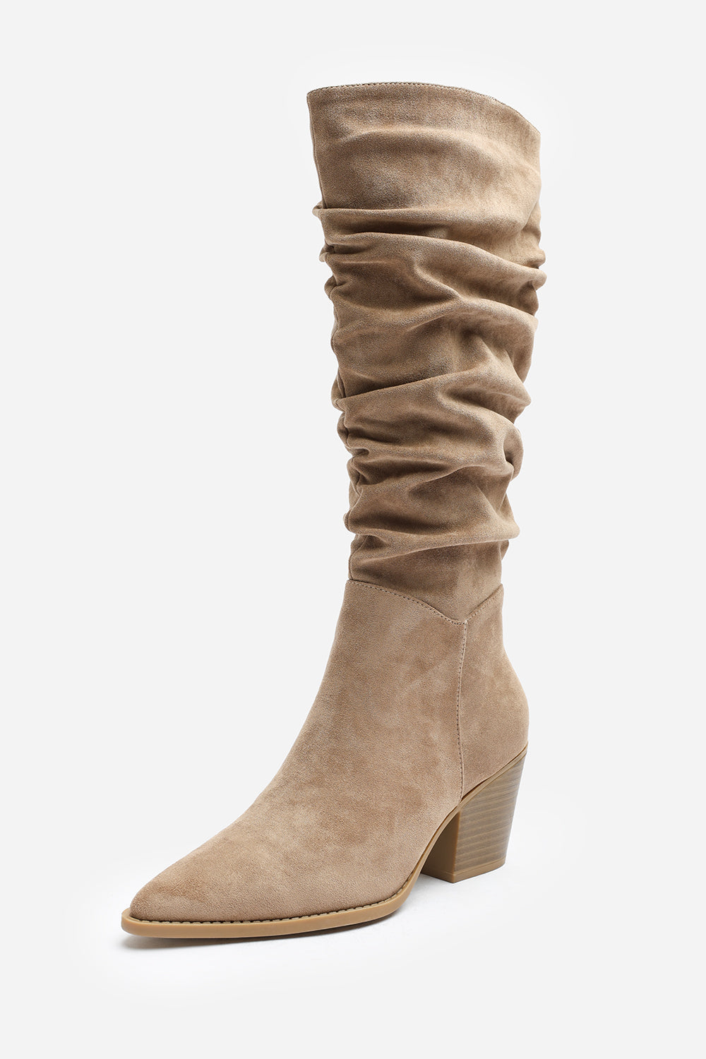 Drelia Ruched Western Knee High Boot