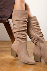 Drelia Ruched Western Knee High Boot