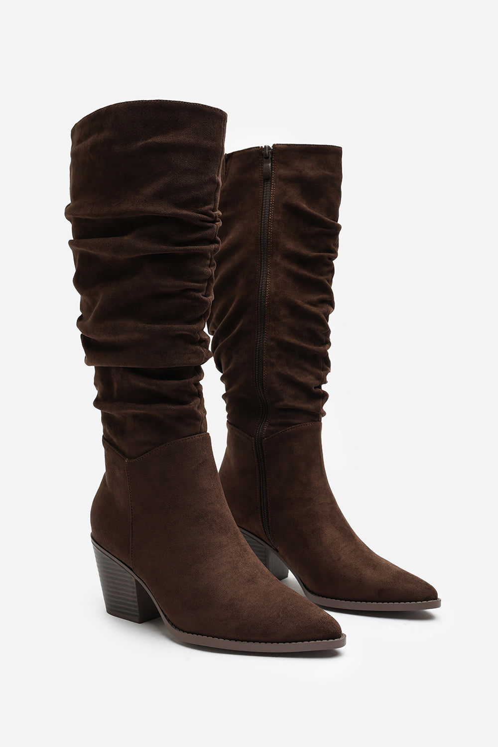 Drelia Ruched Western Knee High Boot
