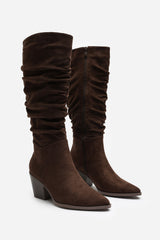 Drelia Ruched Western Knee High Boot