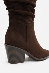 Drelia Ruched Western Knee High Boot