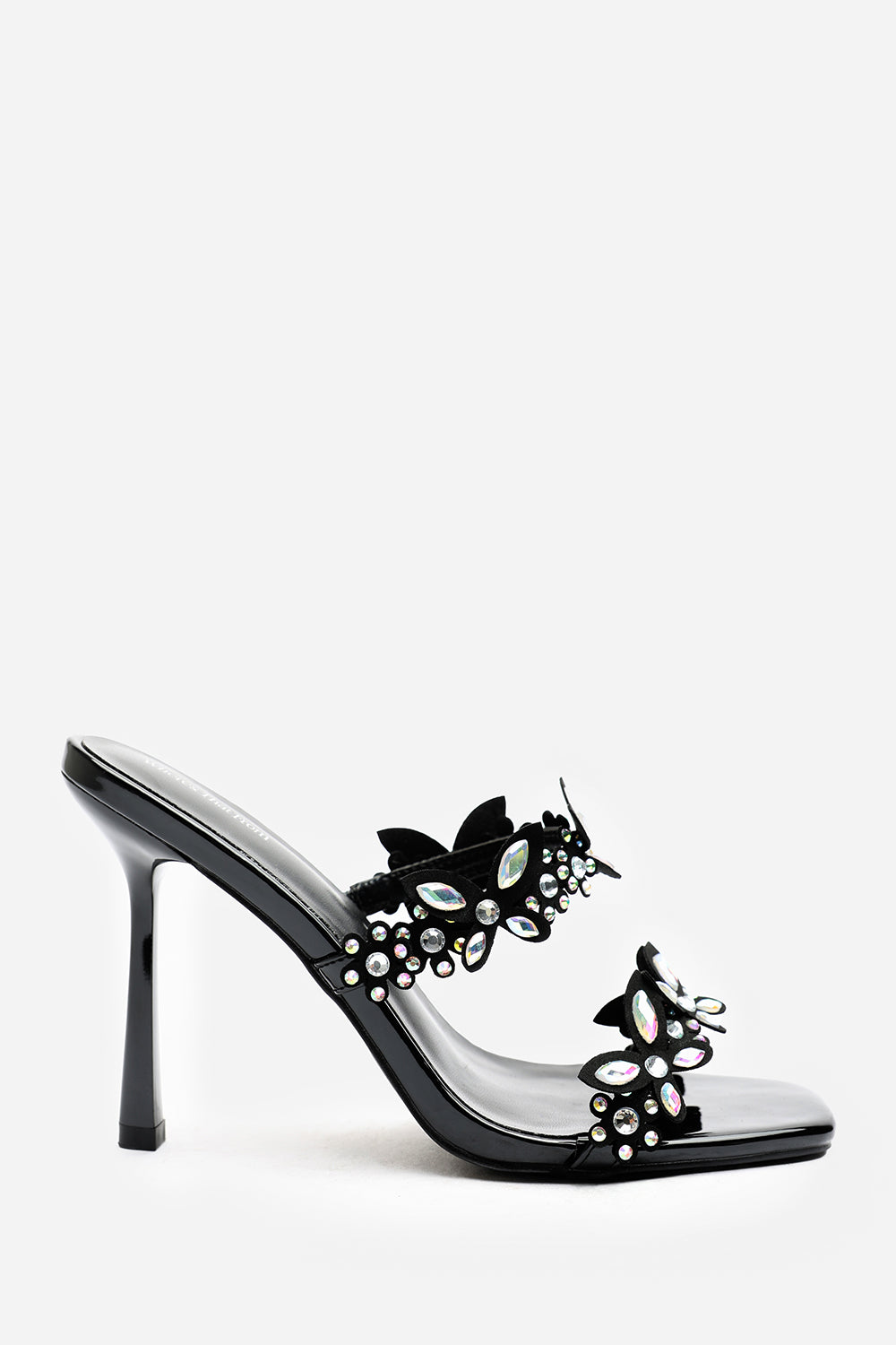 Dazira Cut Out Flower Trim Detail Heeled Mules