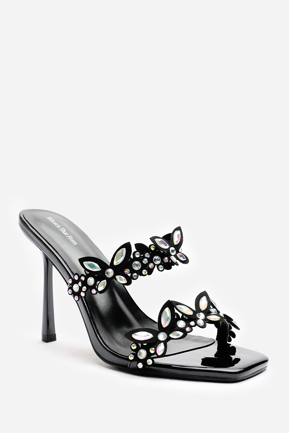 Dazira Cut Out Flower Trim Detail Heeled Mules