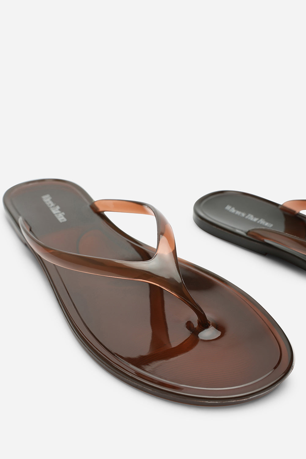 Chandler Brown Clear Jelly Flip Flop Sandals
