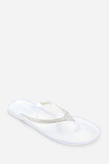 Giuliana Clear Glitter Toe Post Flip Flops