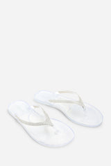 Giuliana Clear Glitter Toe Post Flip Flops