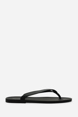 Kailany Black Matte Jelly Thong Flip Flop Sandals