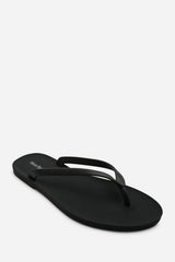 Kailany Black Matte Jelly Thong Flip Flop Sandals