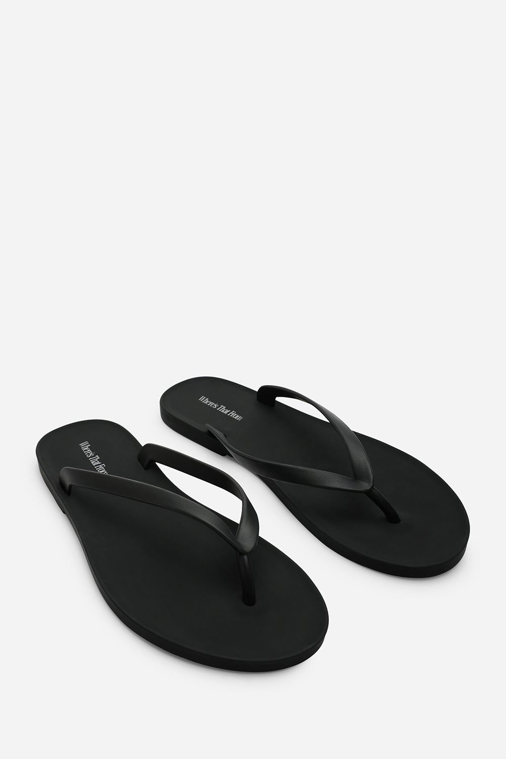 Kailany Black Matte Jelly Thong Flip Flop Sandals
