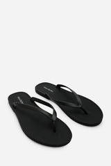 Kailany Black Matte Jelly Thong Flip Flop Sandals