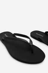 Kailany Black Matte Jelly Thong Flip Flop Sandals