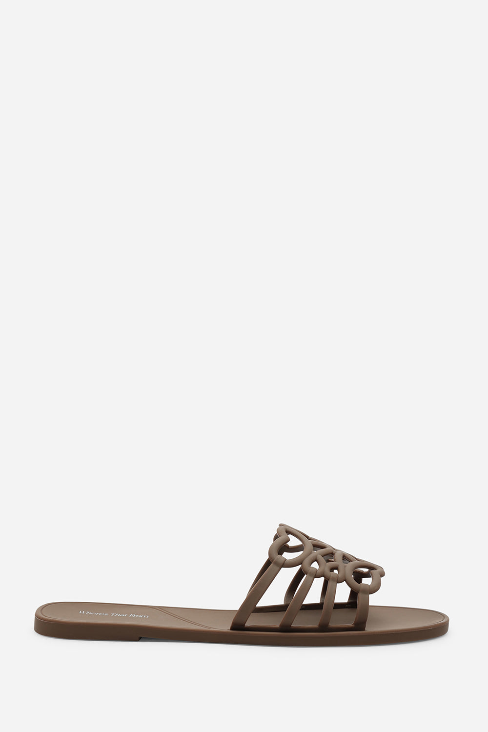 Emiliana Chocolate Brown Matte Jelly Flat Sandals