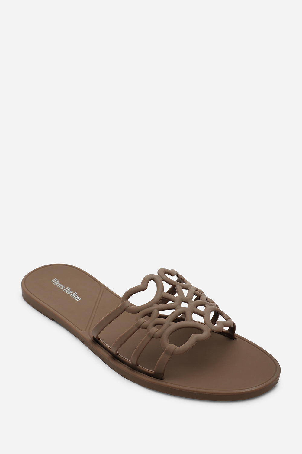 Emiliana Chocolate Brown Matte Jelly Flat Sandals