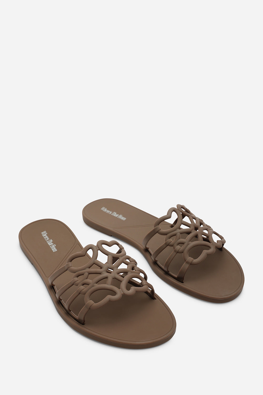 Emiliana Chocolate Brown Matte Jelly Flat Sandals