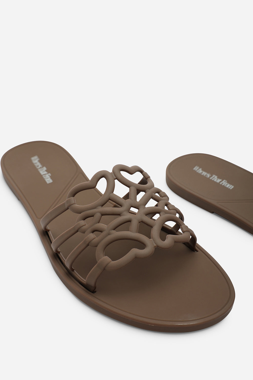 Emiliana Chocolate Brown Matte Jelly Flat Sandals