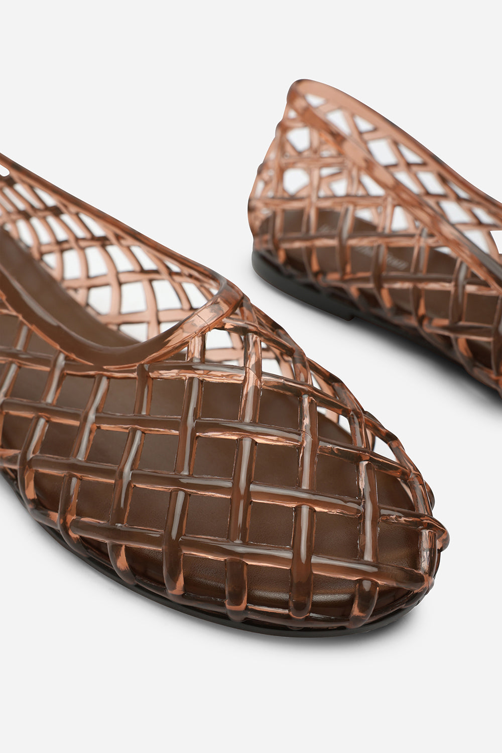 Kori Brown Clear Jelly Ballet Pumps