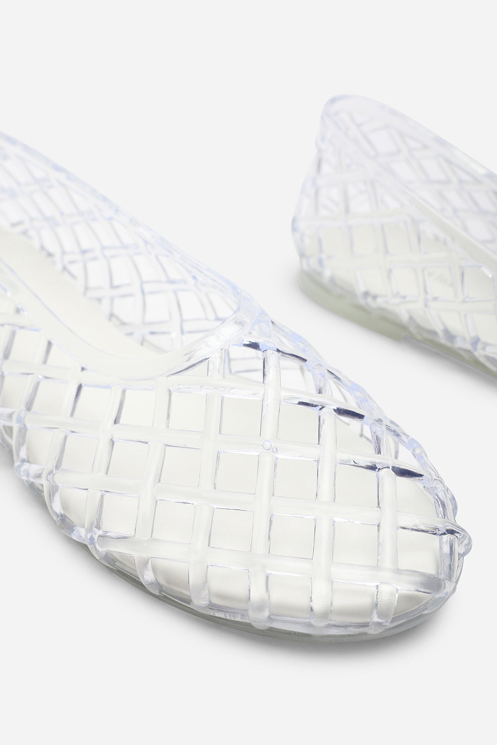 Kori White Clear Jelly Ballet Pumps