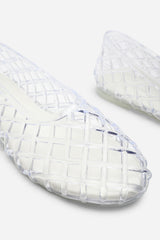 Kori White Clear Jelly Ballet Pumps