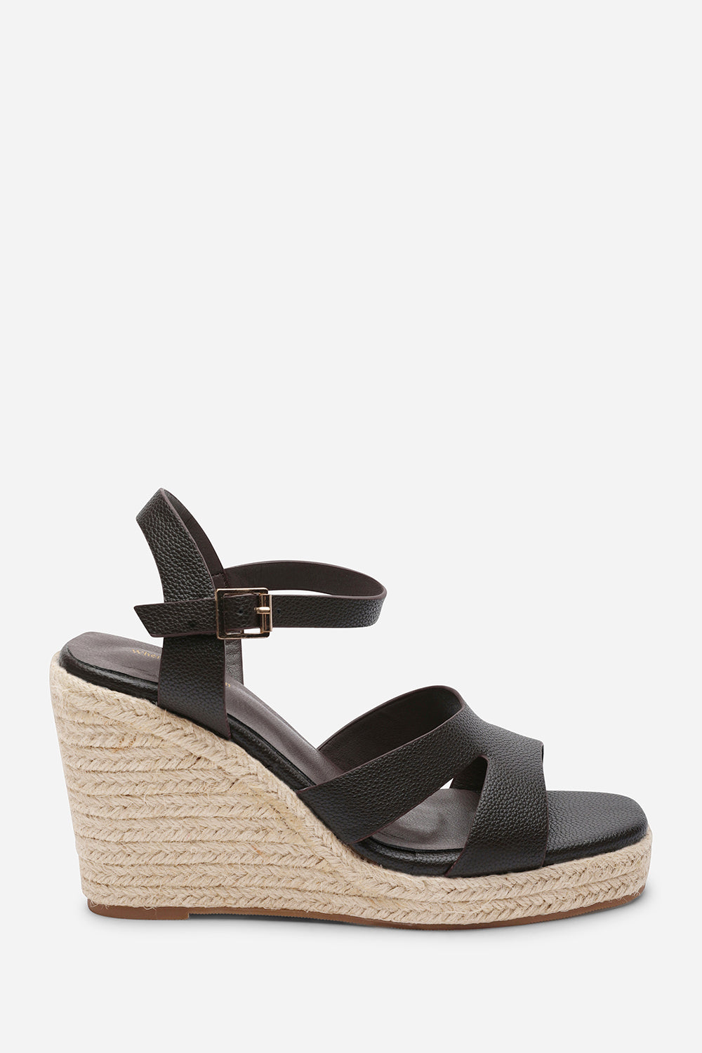 Sansa Double Strap Dark Brown Espadrille Wedge