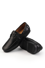 LUCAS BOAT SHOES IN BLACK