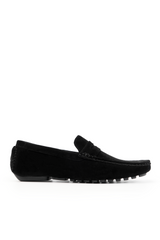ALEX DRIVING SHOES IN BLACK SUEDE