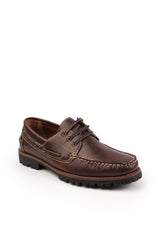 ISAAC CHUNKY BOAT SHOES IN BROWN