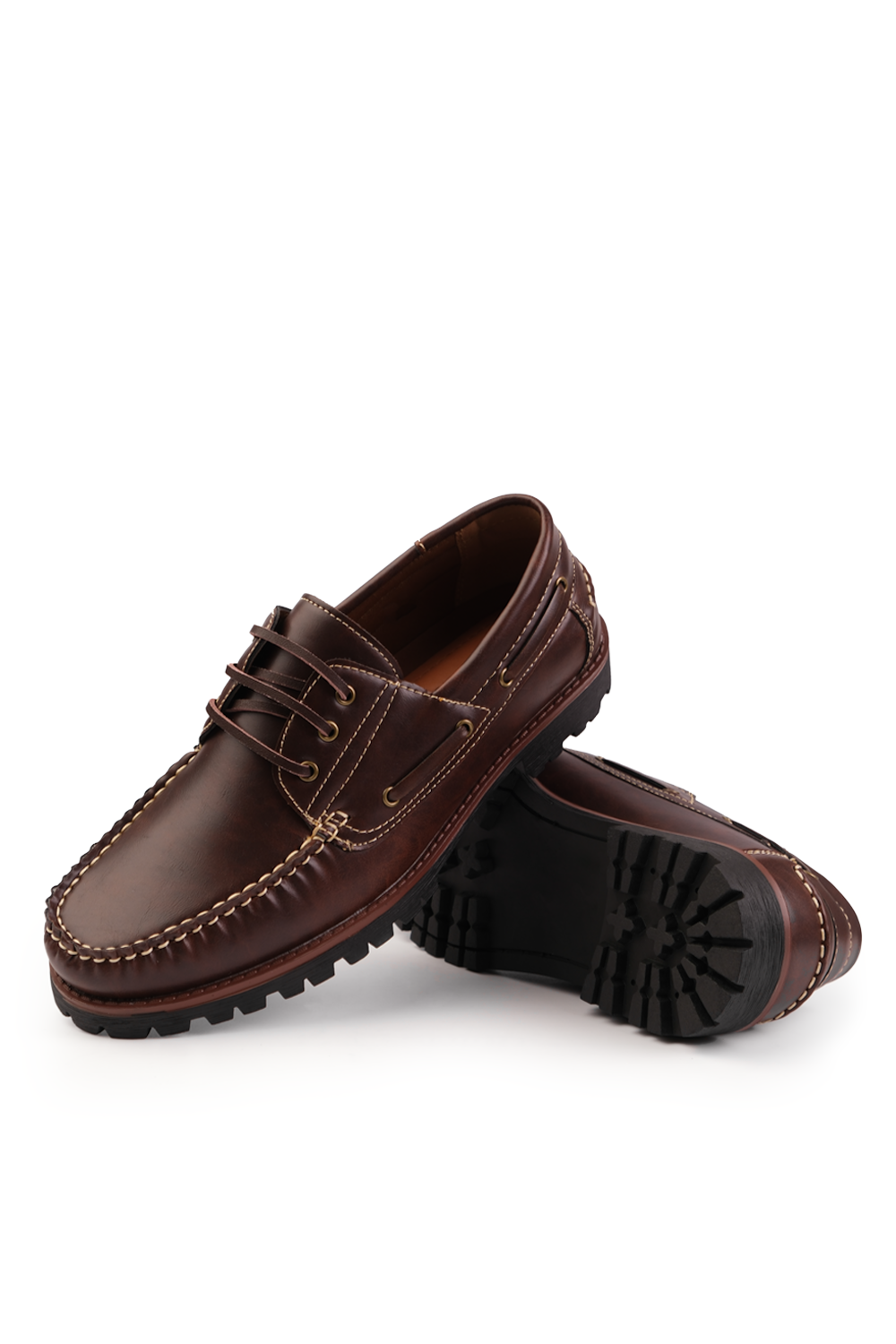 ISAAC CHUNKY BOAT SHOES IN BROWN