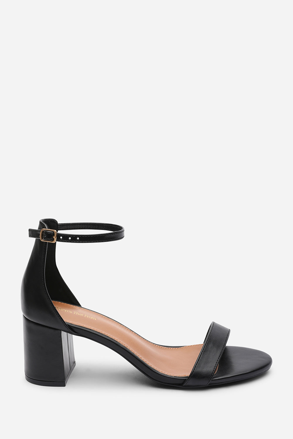 Beacon Ankle Strap Block Heel Black Sandals