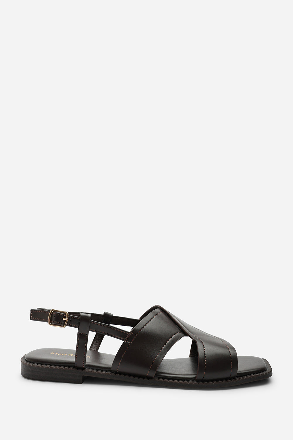 Cavina Square Toe Dark Brown Slingback Sandals