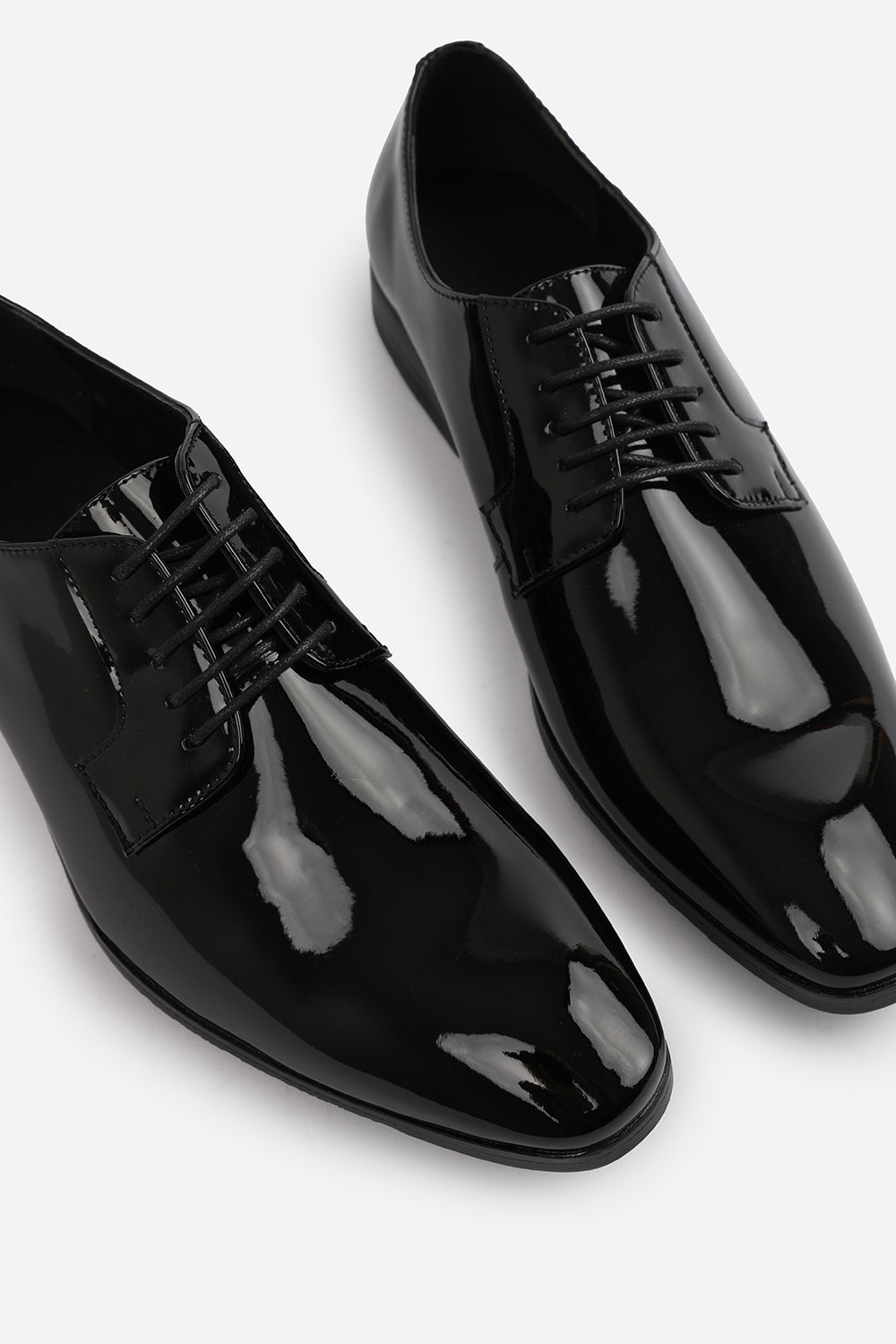 DAVID LACE UP DERBY FORMAL DRESS WORK SHOES IN BLACK PATENT