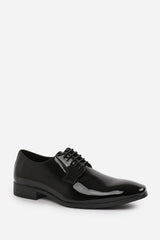DAVID LACE UP DERBY FORMAL DRESS WORK SHOES IN BLACK PATENT