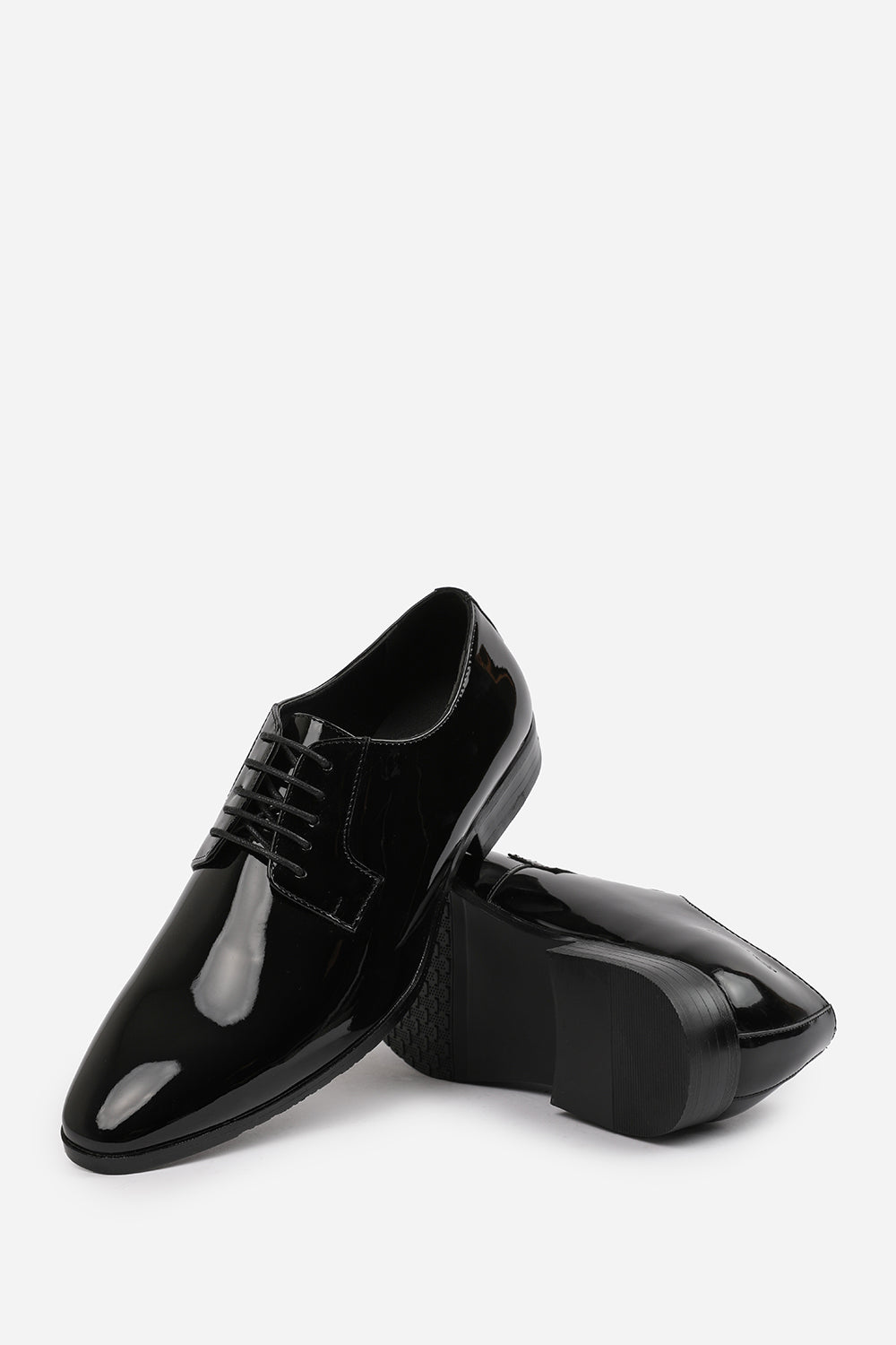 DAVID LACE UP DERBY FORMAL DRESS WORK SHOES IN BLACK PATENT
