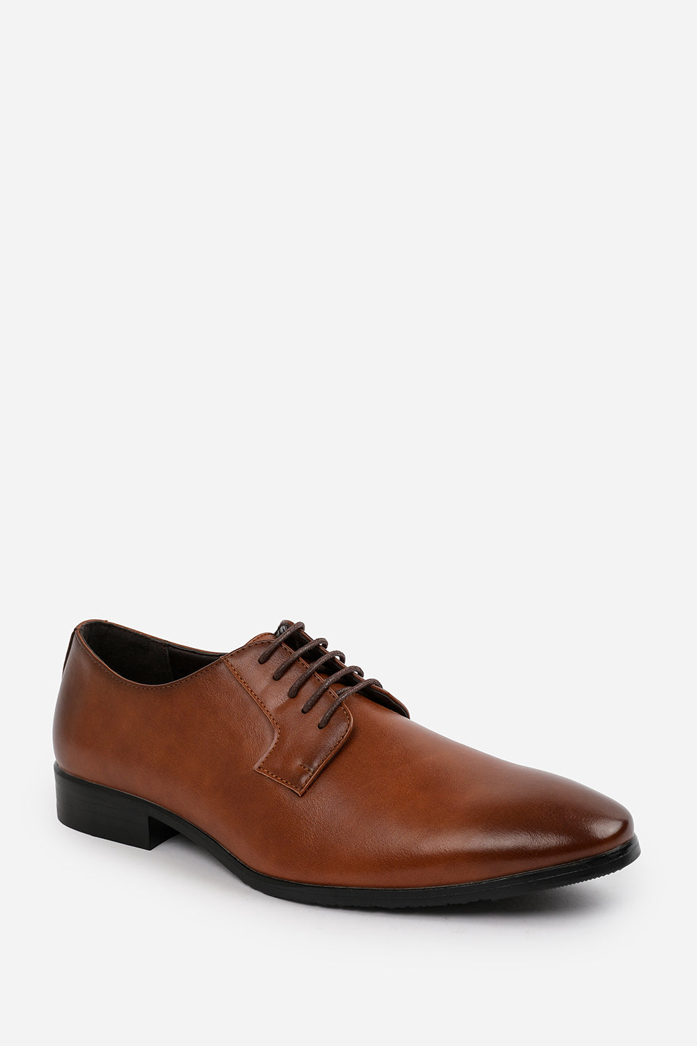 DAVID LACE UP DERBY FORMAL DRESS WORK SHOES IN BROWN FAUX LEATHER