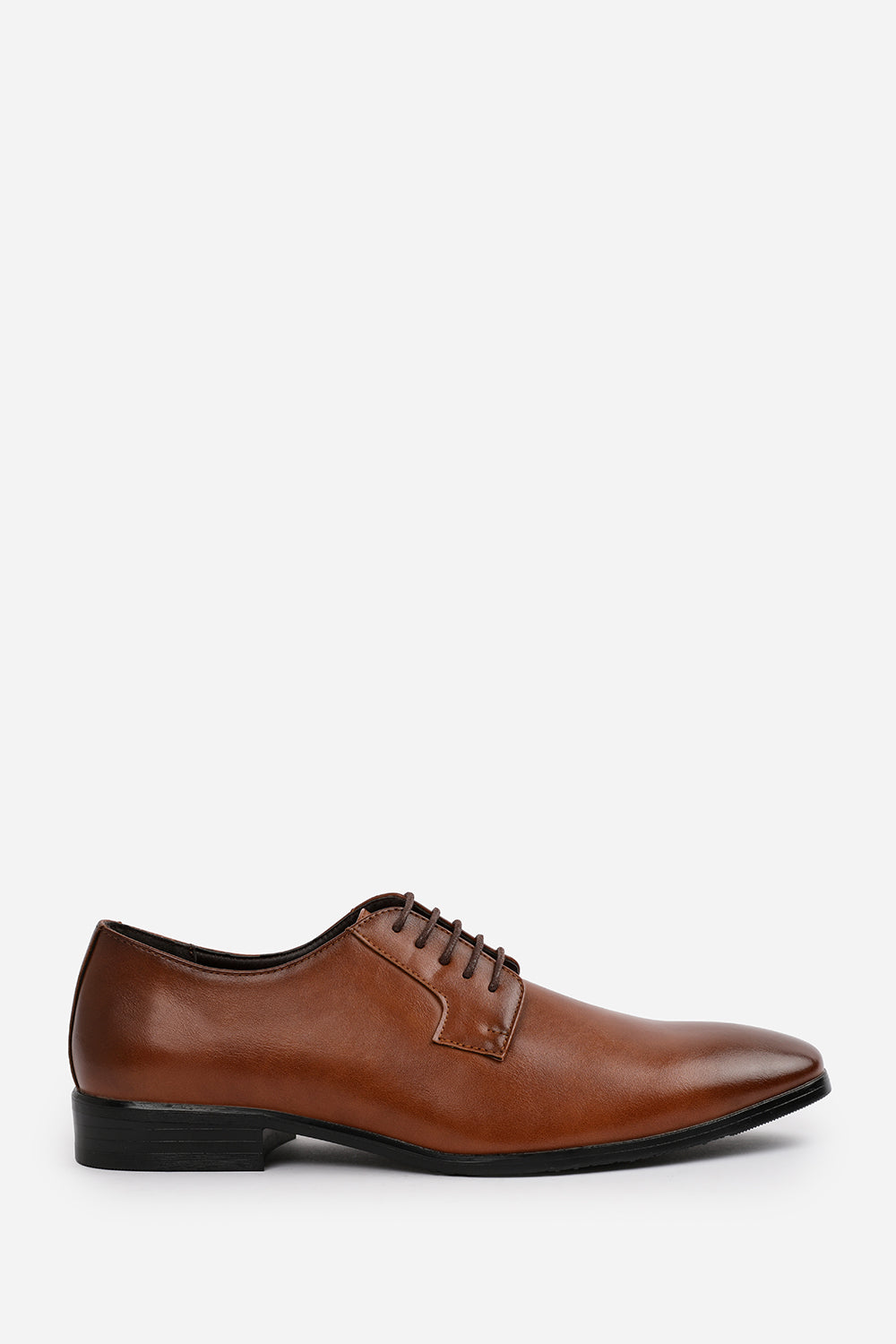 DAVID LACE UP DERBY FORMAL DRESS WORK SHOES IN BROWN FAUX LEATHER
