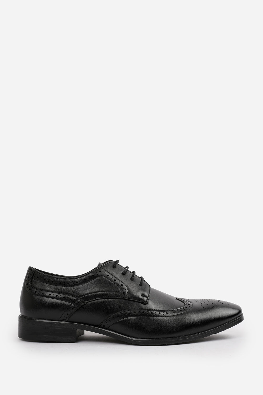 ELLIOT LACE UP DERBY TEXTURED FORMAL DRESS WORK SHOES IN BLACK FAUX LEATHER