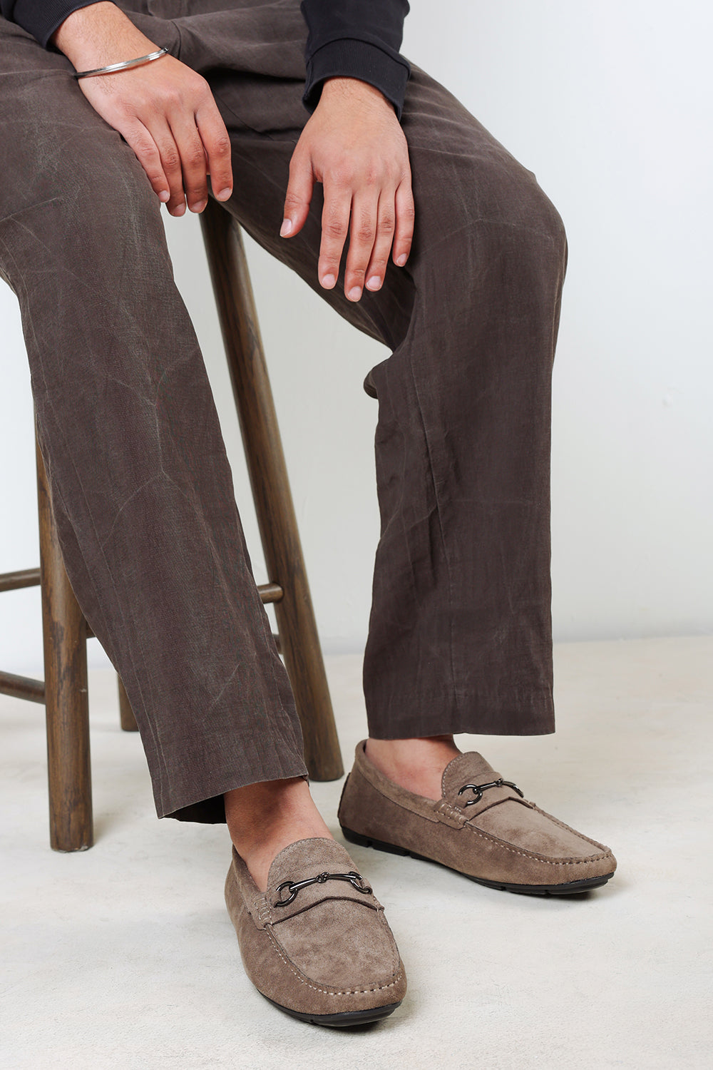 Hudson Suede Slip On Buckle Loafer