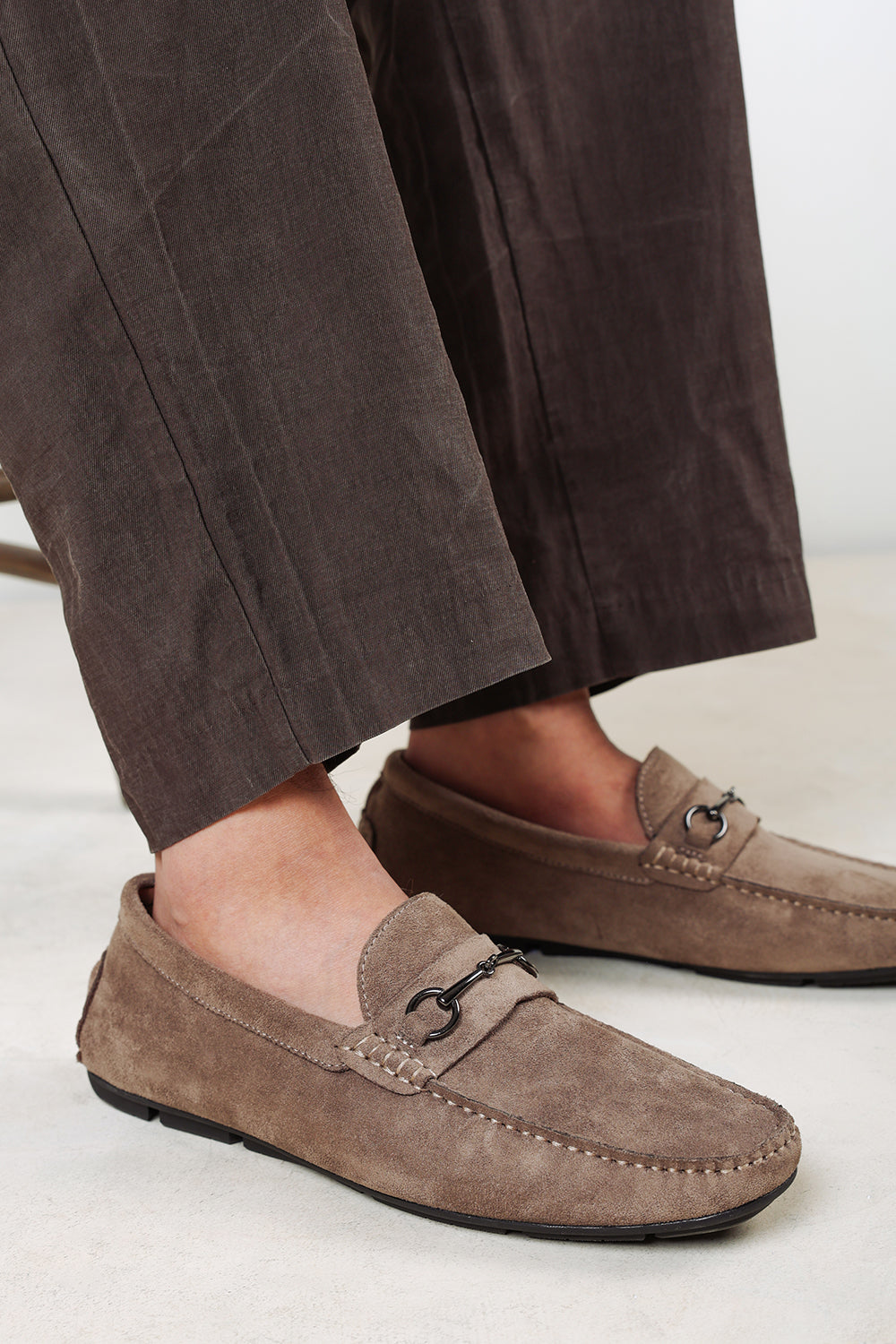 Hudson Suede Slip On Buckle Loafer