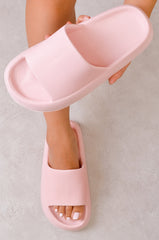 JOANNA TEXTURED RUBBER SLIDERS IN BLUSH PINK