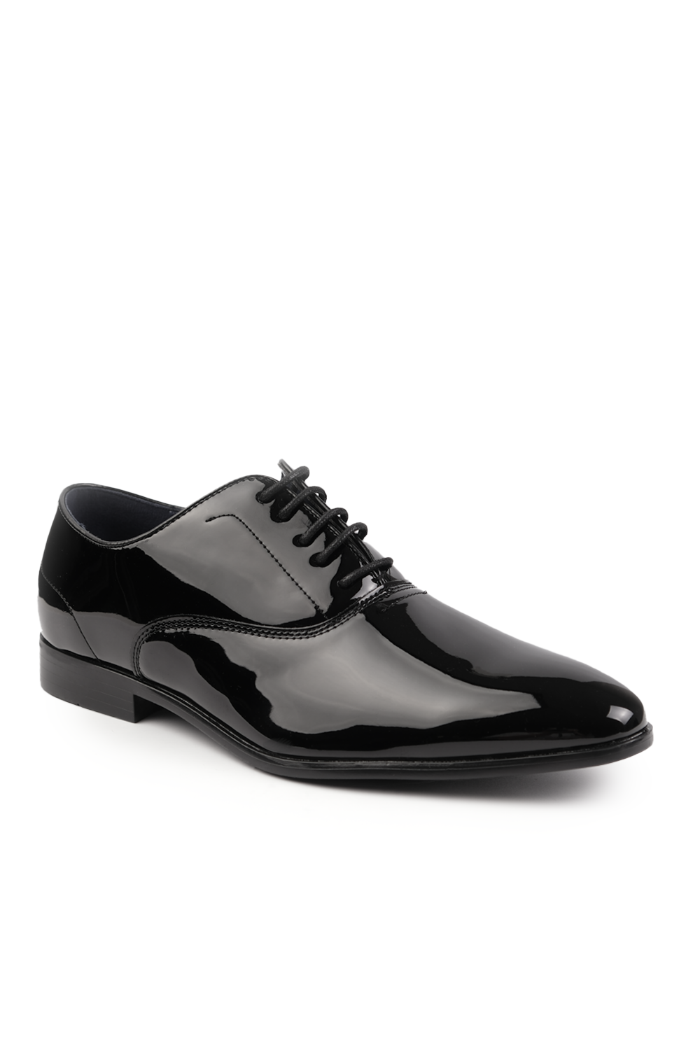 Glossy black dress shoes on sale