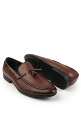 BRADLEY SLIP ON BRAIDED LOAFERS IN BROWN