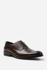 TOMMY OXFORD LACE UP WORK DRESS SHOES IN BROWN