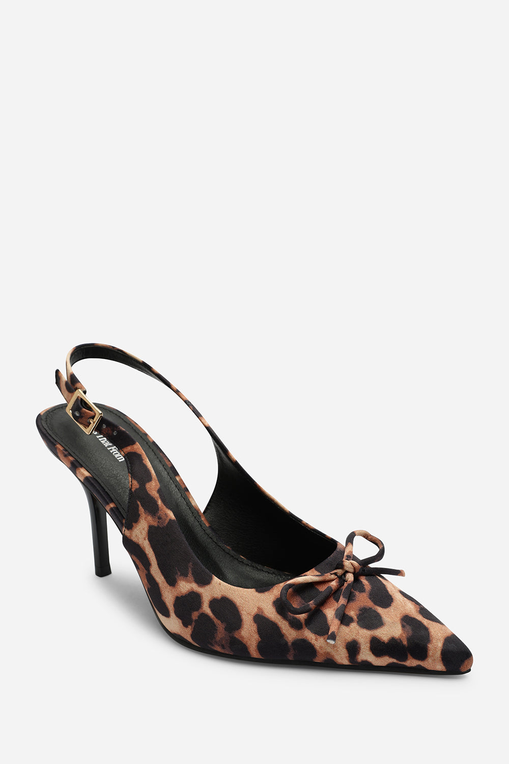 Pavelle Leopard Satin Bow Detail Court Shoes
