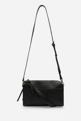 Dune Black Faux Leather Structured Mini Shoulder Bag