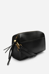 Dune Black Faux Leather Structured Mini Shoulder Bag